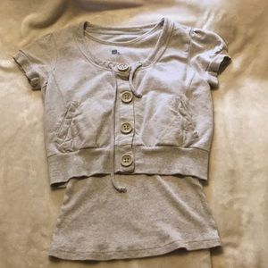 Tan/grey shirt and tank combo